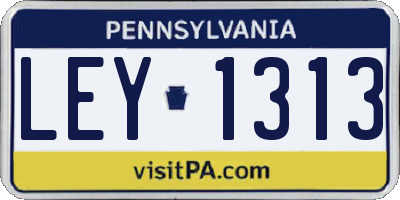 PA license plate LEY1313
