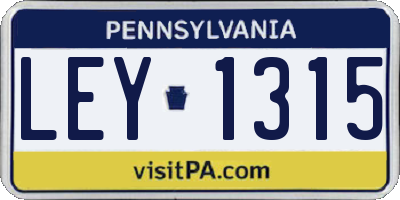 PA license plate LEY1315