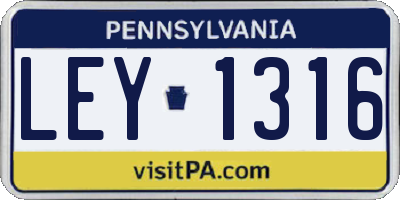 PA license plate LEY1316