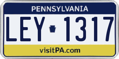 PA license plate LEY1317