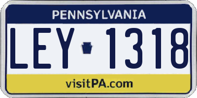 PA license plate LEY1318