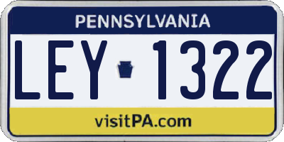 PA license plate LEY1322