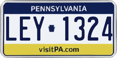 PA license plate LEY1324