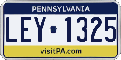 PA license plate LEY1325