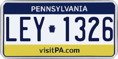 PA license plate LEY1326