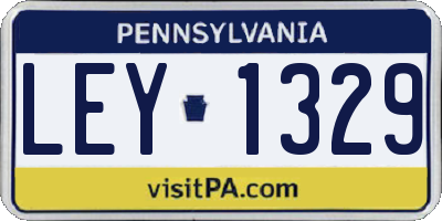 PA license plate LEY1329