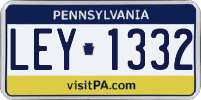 PA license plate LEY1332