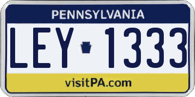 PA license plate LEY1333