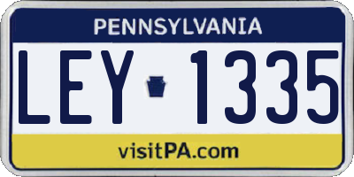 PA license plate LEY1335