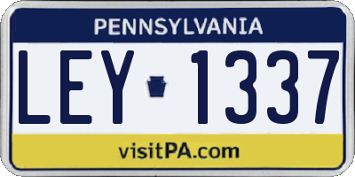 PA license plate LEY1337