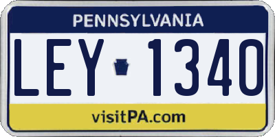 PA license plate LEY1340