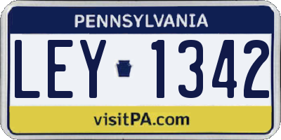 PA license plate LEY1342