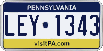 PA license plate LEY1343