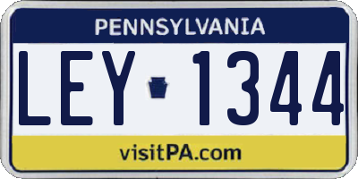 PA license plate LEY1344