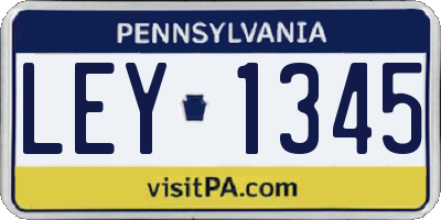 PA license plate LEY1345