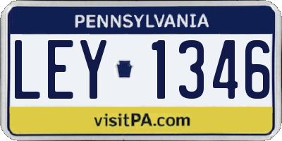 PA license plate LEY1346