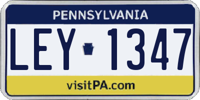 PA license plate LEY1347