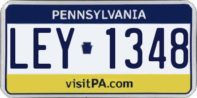 PA license plate LEY1348