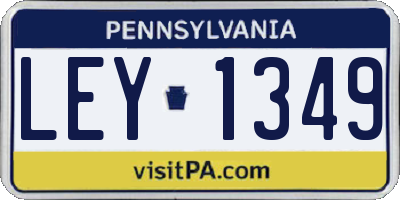PA license plate LEY1349