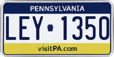 PA license plate LEY1350