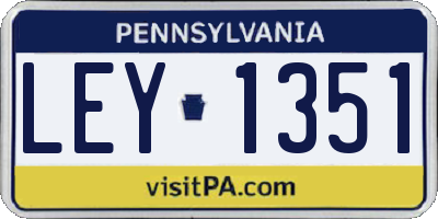 PA license plate LEY1351