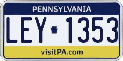 PA license plate LEY1353