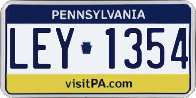 PA license plate LEY1354