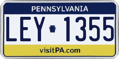 PA license plate LEY1355