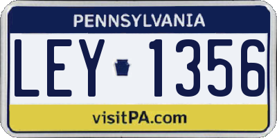 PA license plate LEY1356