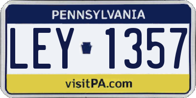 PA license plate LEY1357