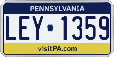 PA license plate LEY1359