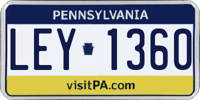 PA license plate LEY1360
