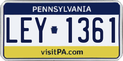 PA license plate LEY1361