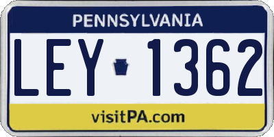 PA license plate LEY1362