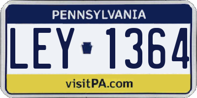 PA license plate LEY1364