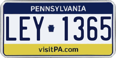 PA license plate LEY1365