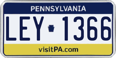 PA license plate LEY1366