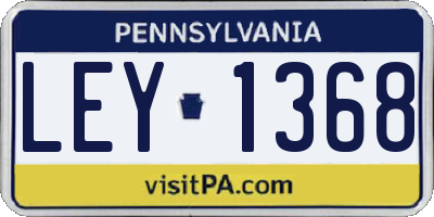 PA license plate LEY1368