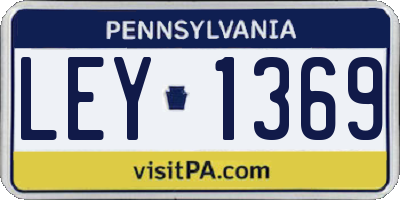 PA license plate LEY1369