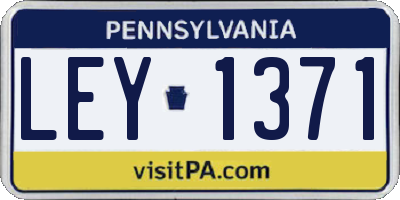 PA license plate LEY1371