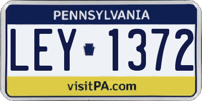 PA license plate LEY1372