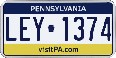 PA license plate LEY1374