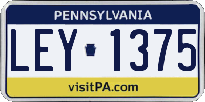 PA license plate LEY1375