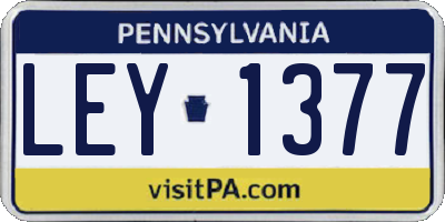 PA license plate LEY1377