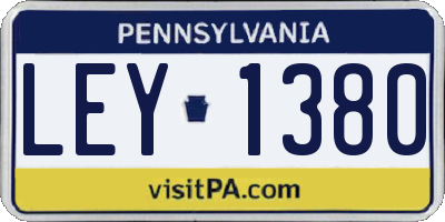 PA license plate LEY1380