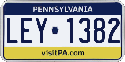 PA license plate LEY1382