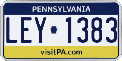 PA license plate LEY1383