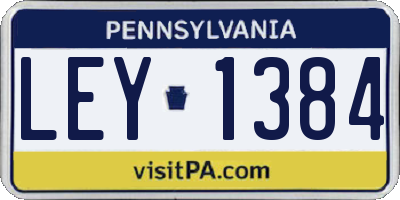 PA license plate LEY1384