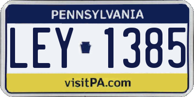 PA license plate LEY1385