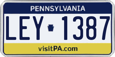 PA license plate LEY1387